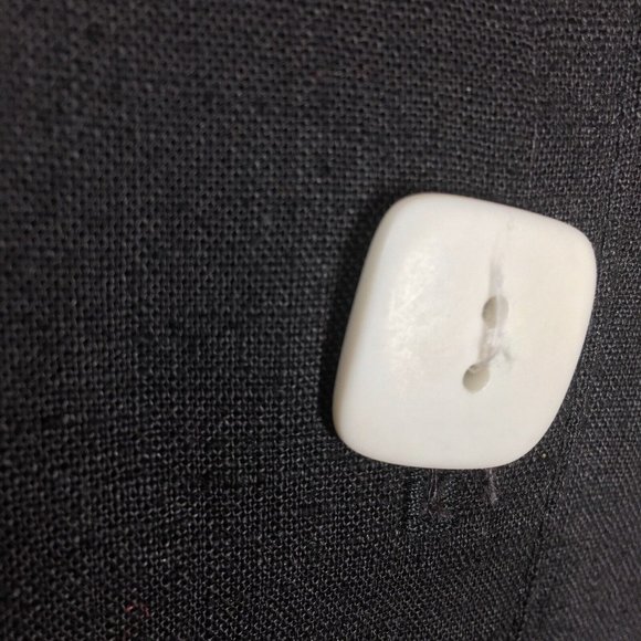 Vintage On The Rocks Women's 1X Black Cotton Linen Button Up Tribal Art to Wear - Picture 7 of 11